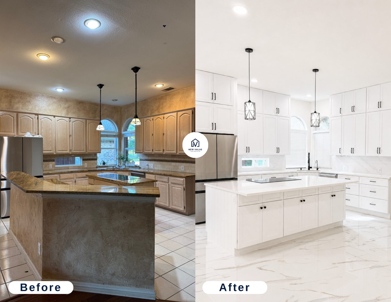Kitchen remodel before and after