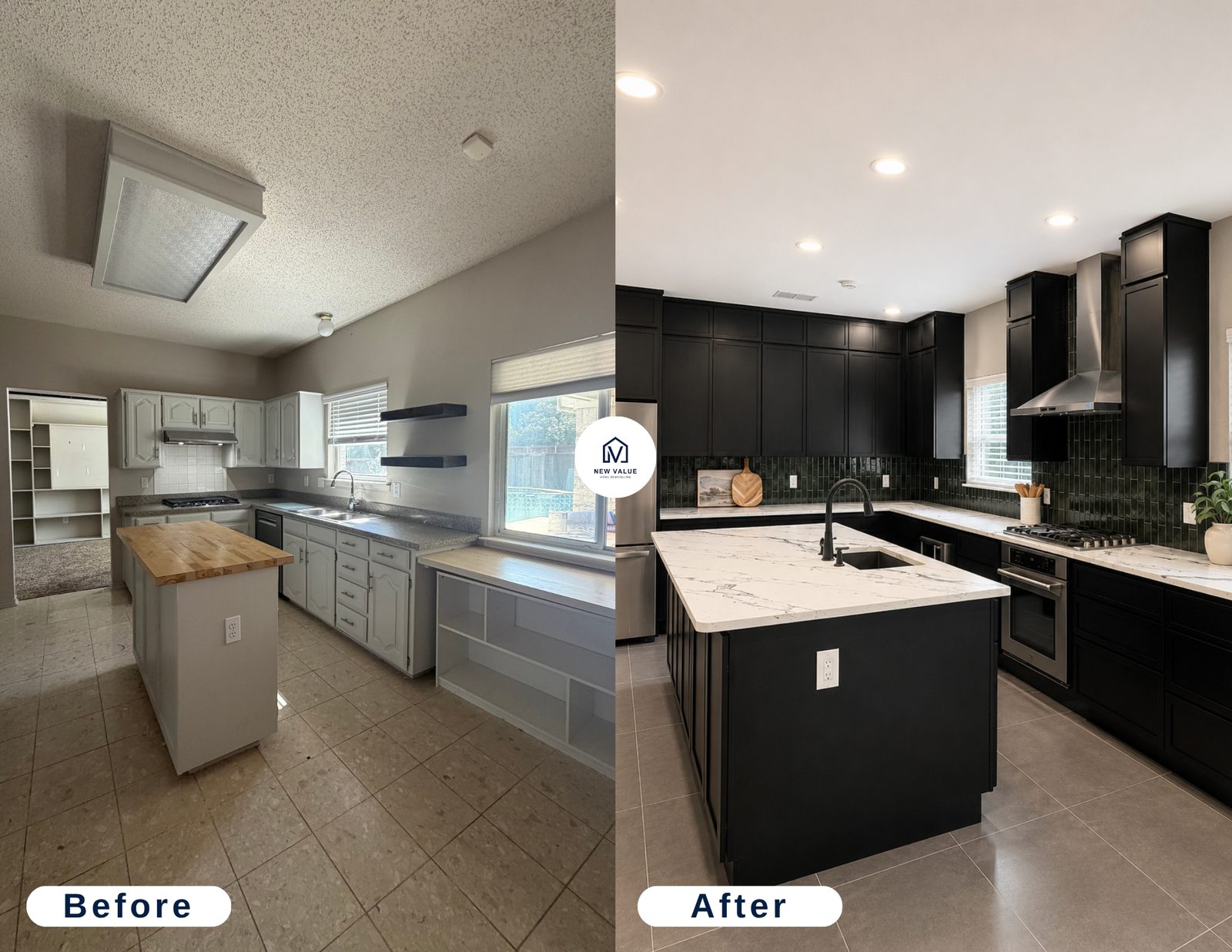 Kitchen remodel before and after