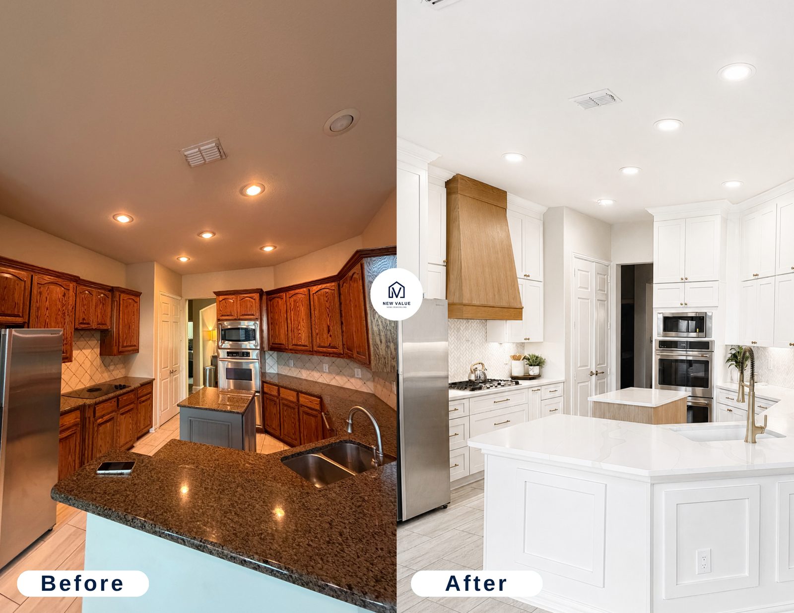 Kitchen remodel before and after